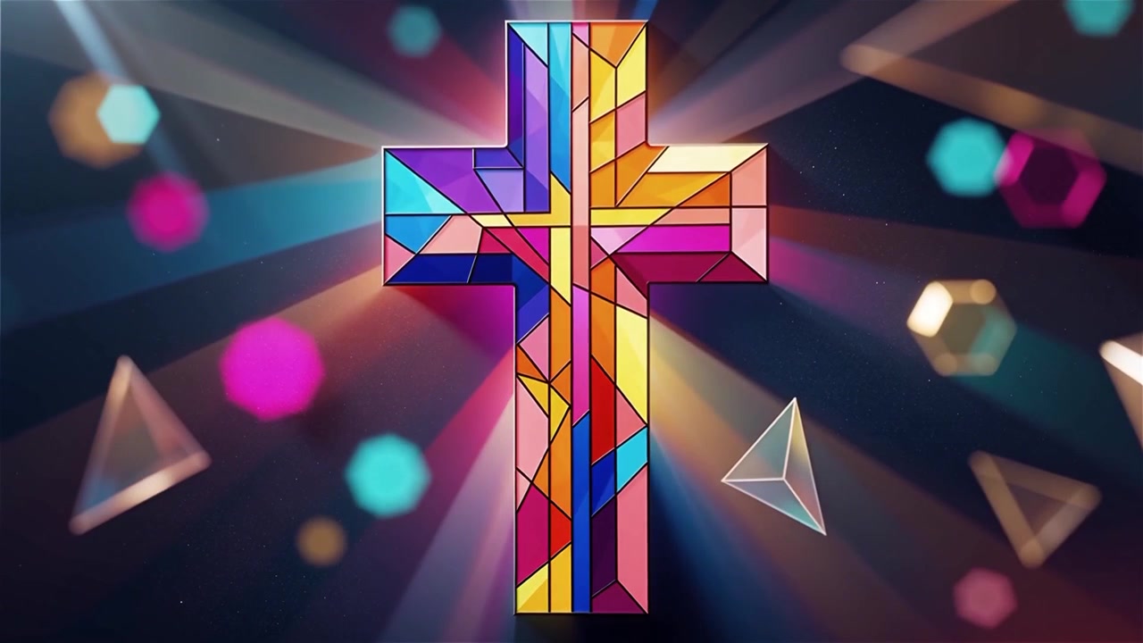 Cruz Cristiana con Luz Celestial, Fondo para Adoración.