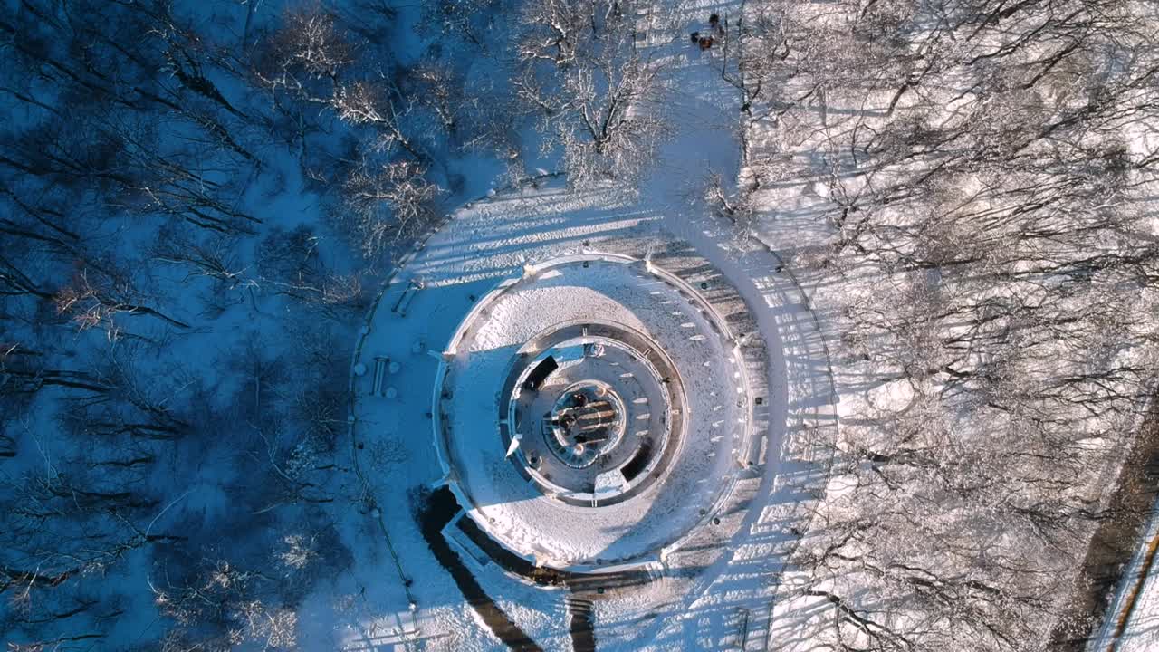 눈 인 관점 드론 영상