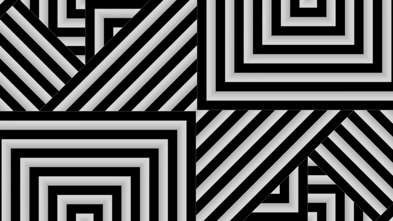 Seamless Loop of Moving Black and White Geometric Patterns