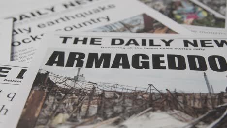 newspaper headline featuring devastation caused by earthquake disaster 4