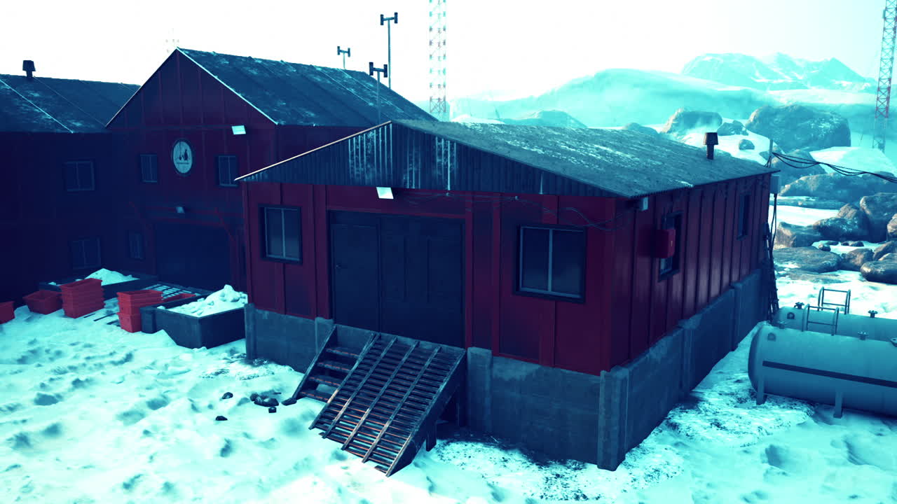 estación de investigación remota en la antártida