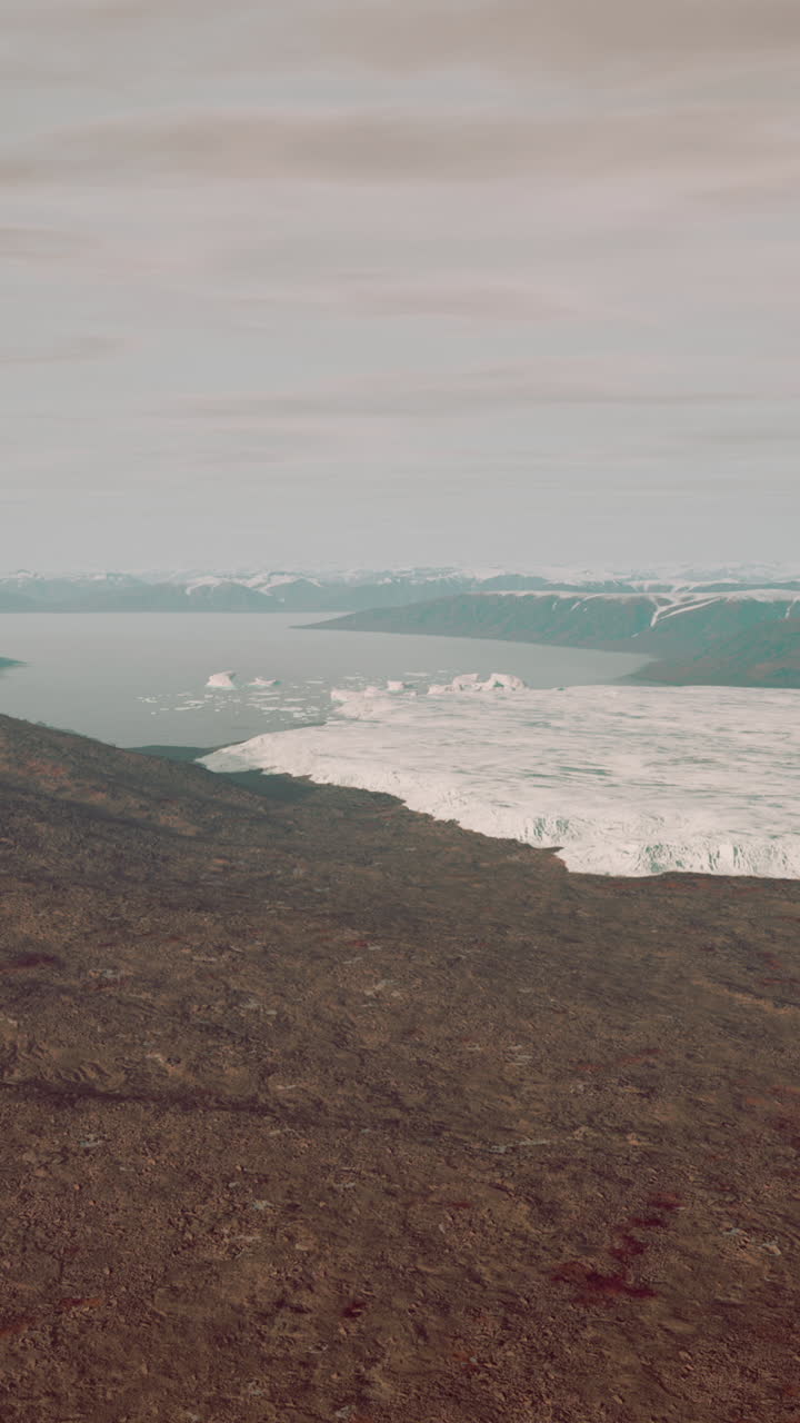 воздушный вид ледника в арктике