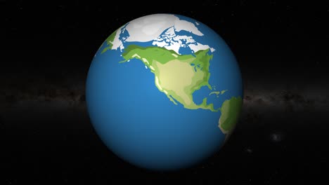 animation of earth rotating and zooming into los angeles