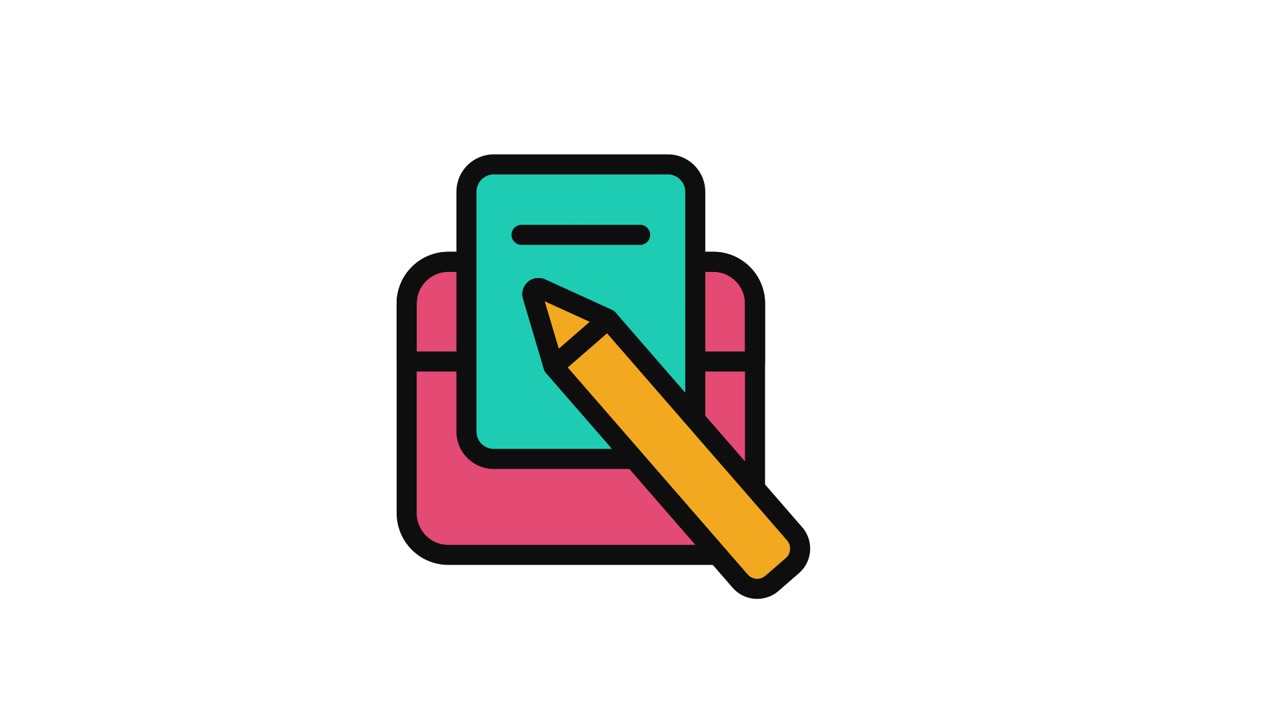 Animated Icon of Document Writing and Copying Process