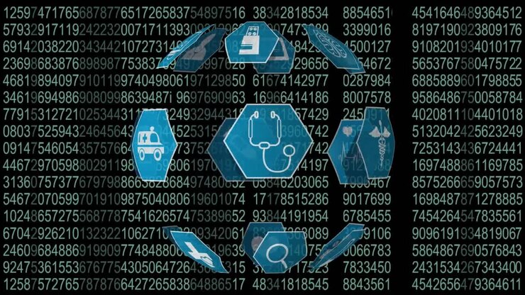 Medical icons and binary codes
