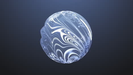 round sphere made of water waves isolated on dark blue degraded background