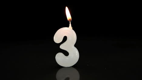 vela de tercer cumpleaños