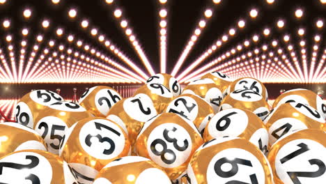 pelotas de lotería en el video de la alfombra roja