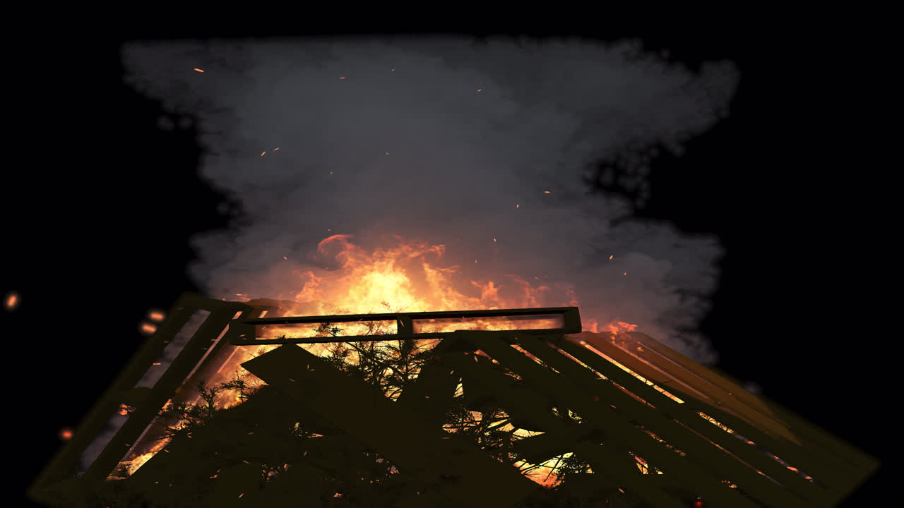 밤에 불타는 불