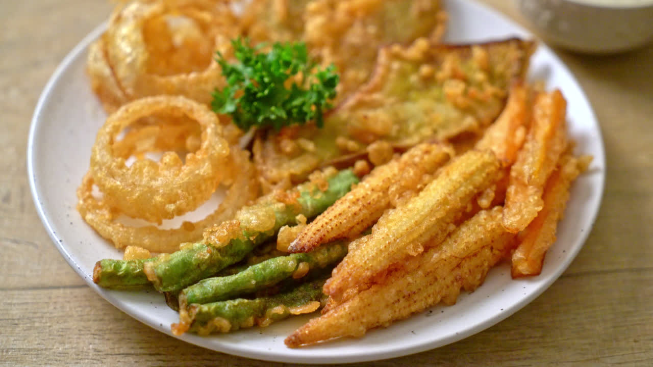 vegetais mistos fritos ou tempura