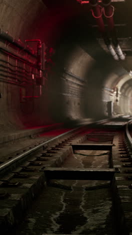 exploring a dark and mysterious subway tunnel