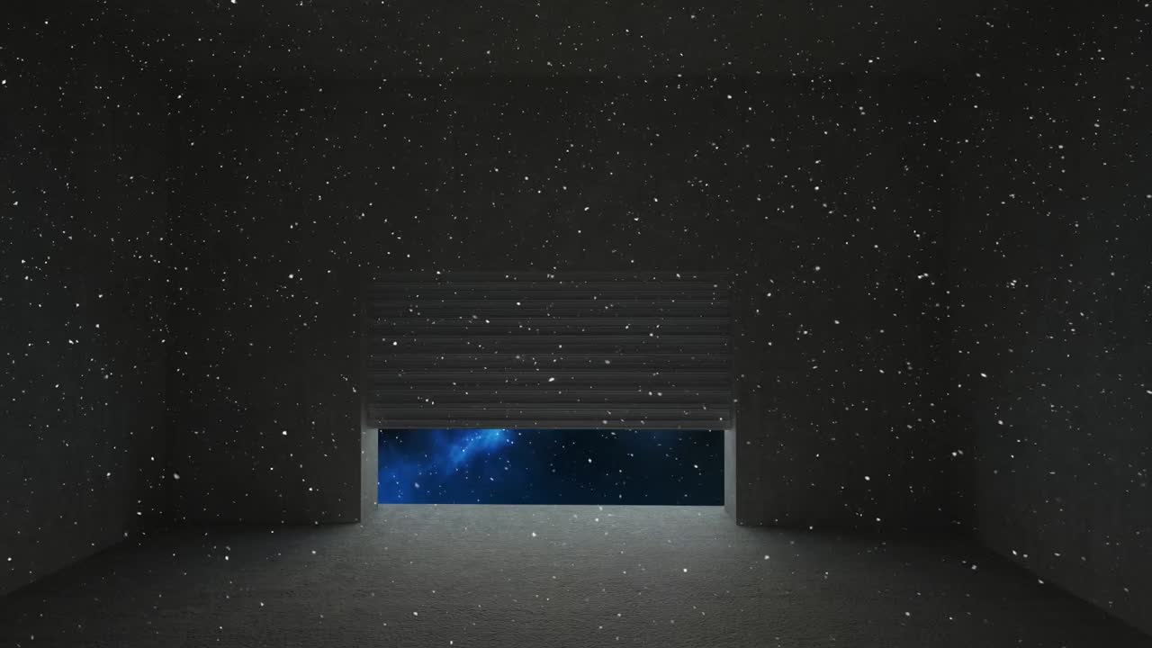 크리스마스에 창문 위로 내리는 눈의 애니메이션