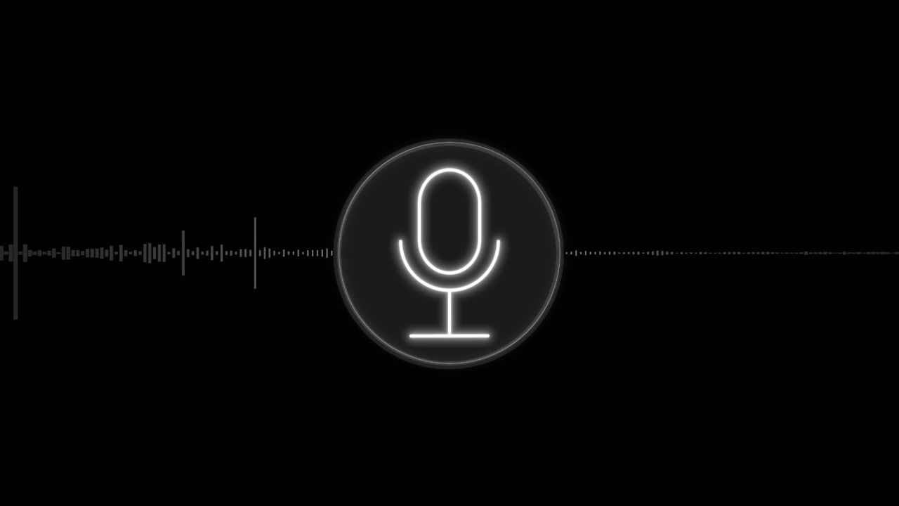 Minimalt lysende mikrofon cirkulær lydniveaubaggrund virtuelle assistenter lydapplikationer