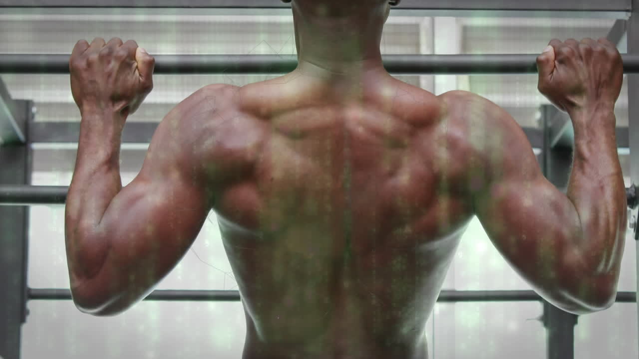 animación de la interfaz digital con procesamiento de datos sobre el deportista