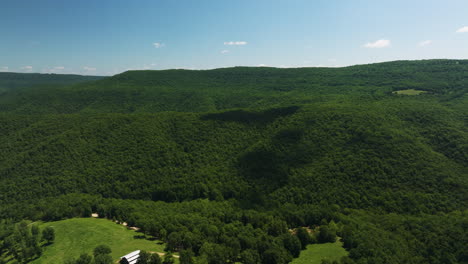 Forested-Mountains-At-Steel-Creek-Campground-Near-Buffalo-National-River-In-Arkansas,-USA