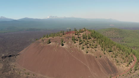 aerial shot over cinder cone into the funnel