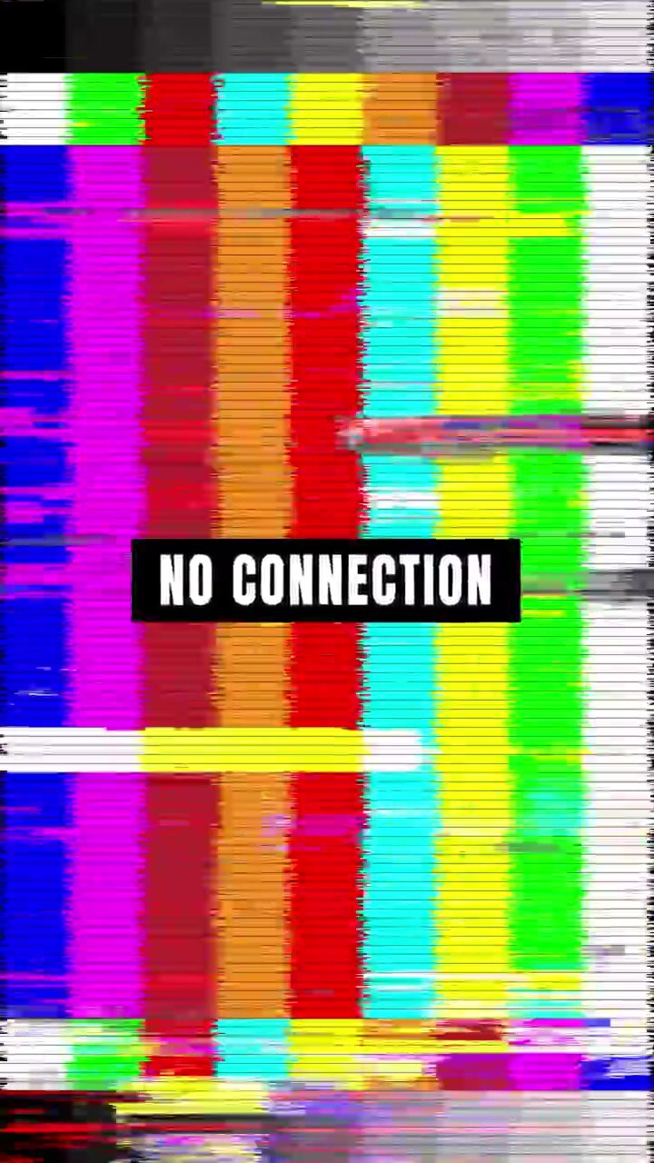 Digital Glitch Effect with No Connection Text Overlay