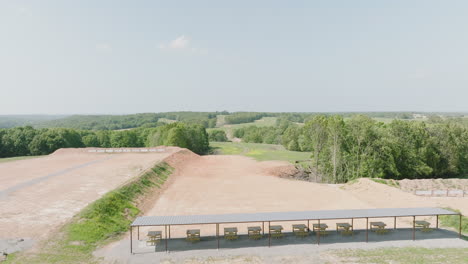 Shooting-Benches-At-Firing-Range-In-Leach,-Oklahoma,-USA