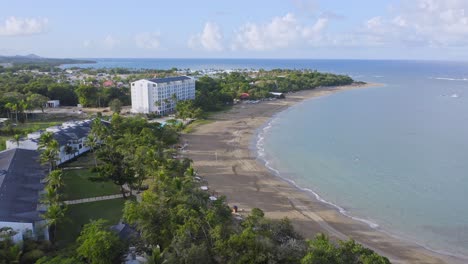 scenic beach with golf course and hotels at playa dorada in puerto plata, dominican republic