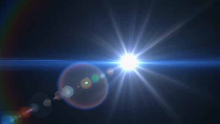 Effetto Flare Blu Brillante su Sfondo Scuro