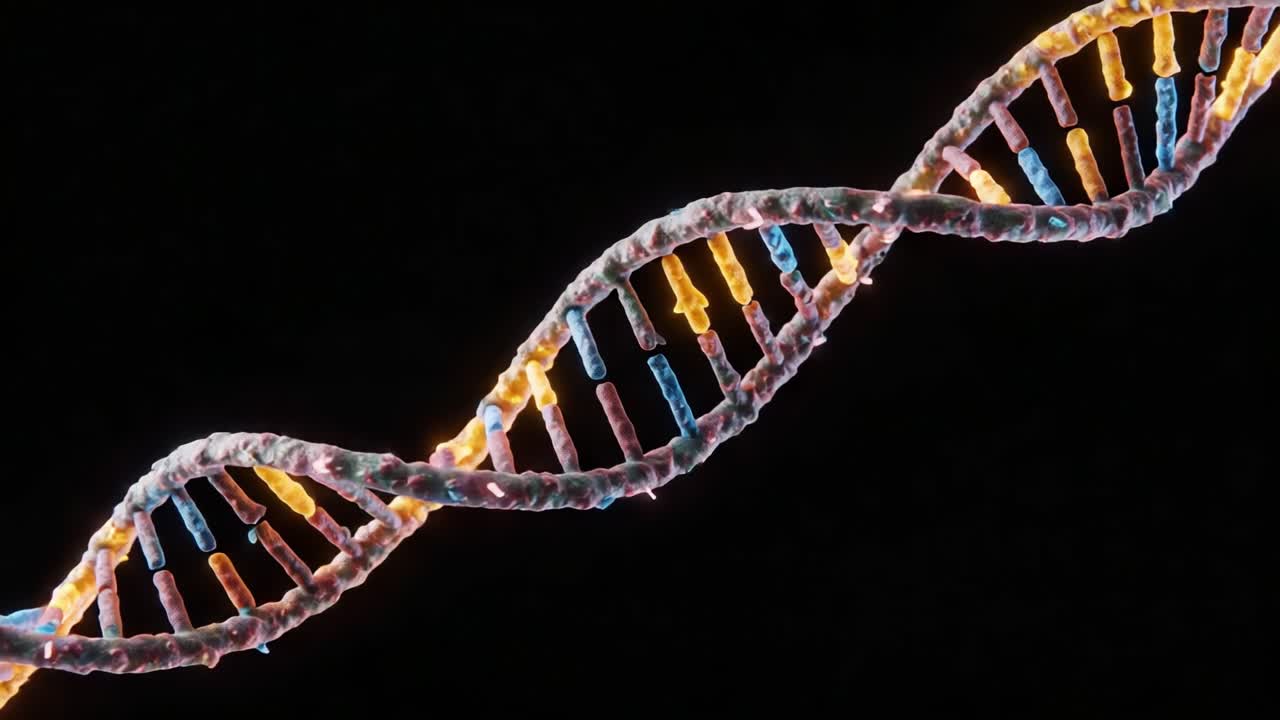 A Stunning Visual Representation of DNA Helix: Exploring the Structure and Components of Genetic Material Through Vivid Colors and Intricate Patterns