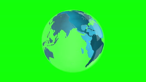 blue earth spinning on green background