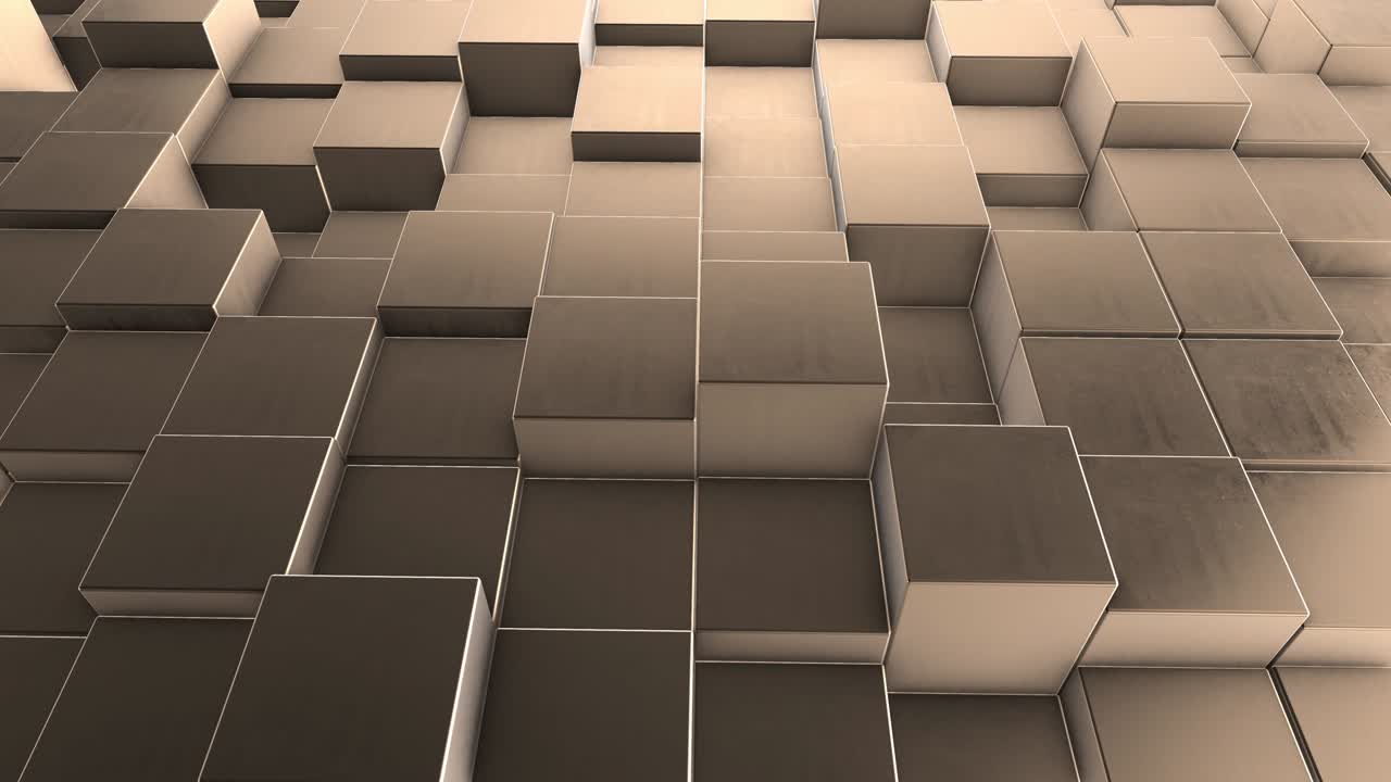 анимированные абстрактные цветные кубики розового золота (loopable)