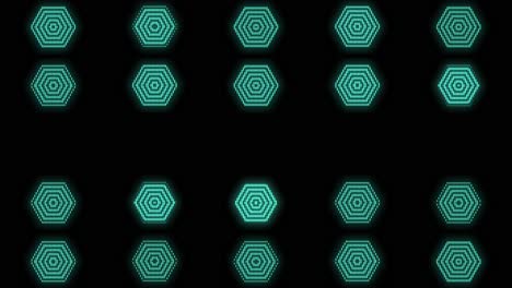 Neon-blue-hexagon-geometric-pattern