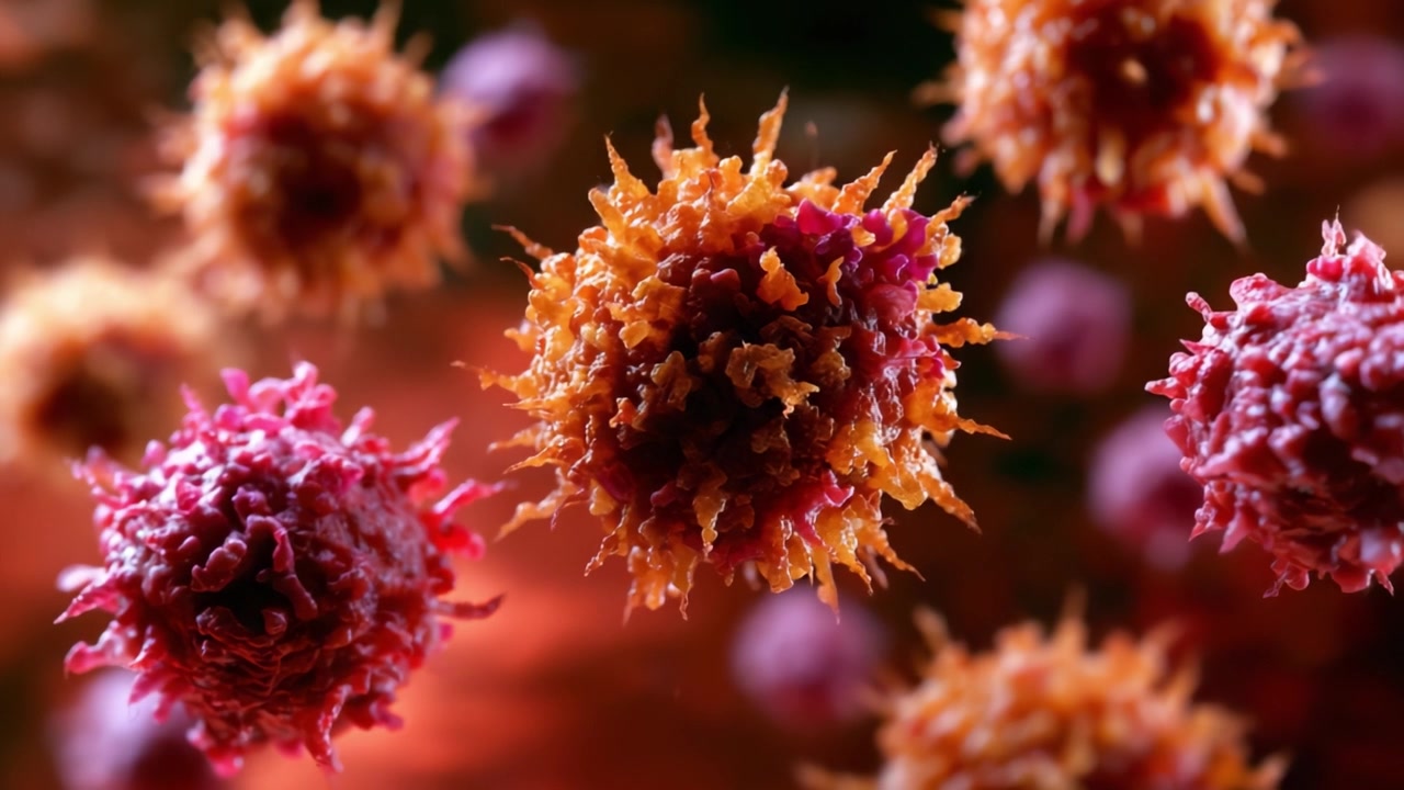 Visualizzazione microscopica di cellule immunitarie: uno sguardo ravvicinato all'incredibile struttura e funzione dei linfociti impegnati nella risposta immunitaria.