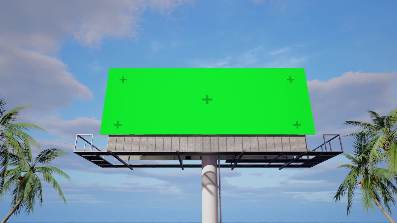 Billboard Mockup on Beach Background