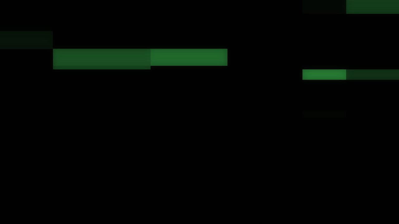 Abstract digital glitch with green, blocky distortion and pixelated noise appearing on black background. For tech, hud, or cyber-themed projects