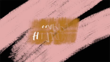 textured pink and black brush strokes happy holidays in gold
