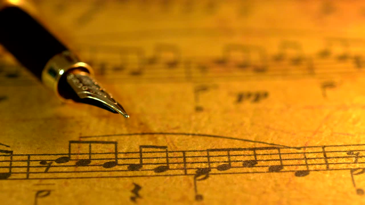 음악 시트 에 있는 펜