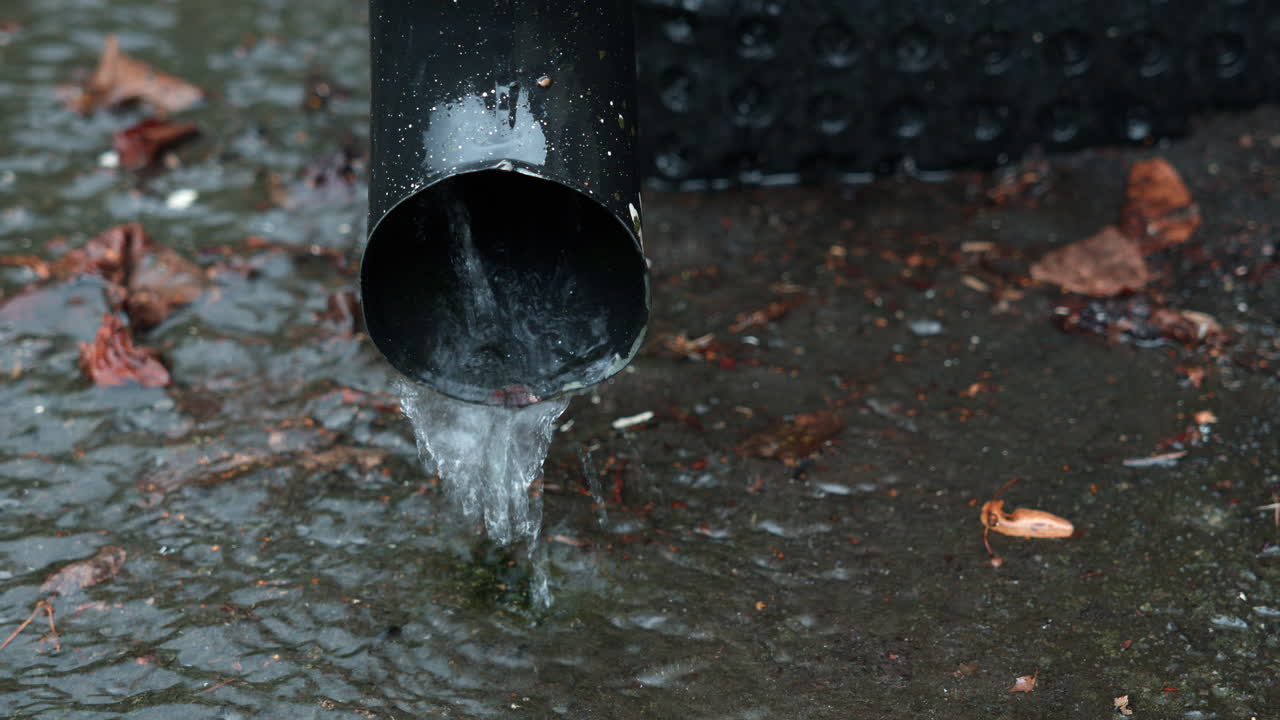 Water running out of the gutter