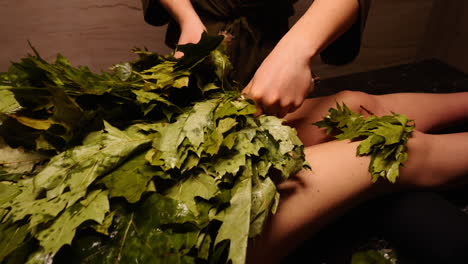 woman receiving a traditional blash treatment in a spa