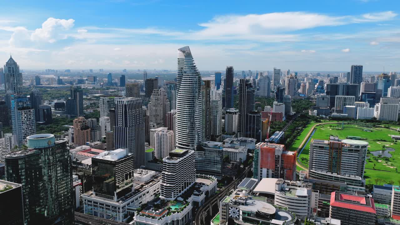 timelapse - centro de la ciudad de imágenes aéreas de bangkok - drone