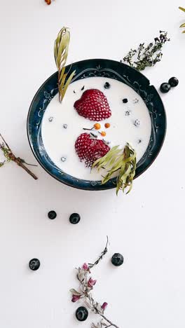 fresh berries and milk dessert