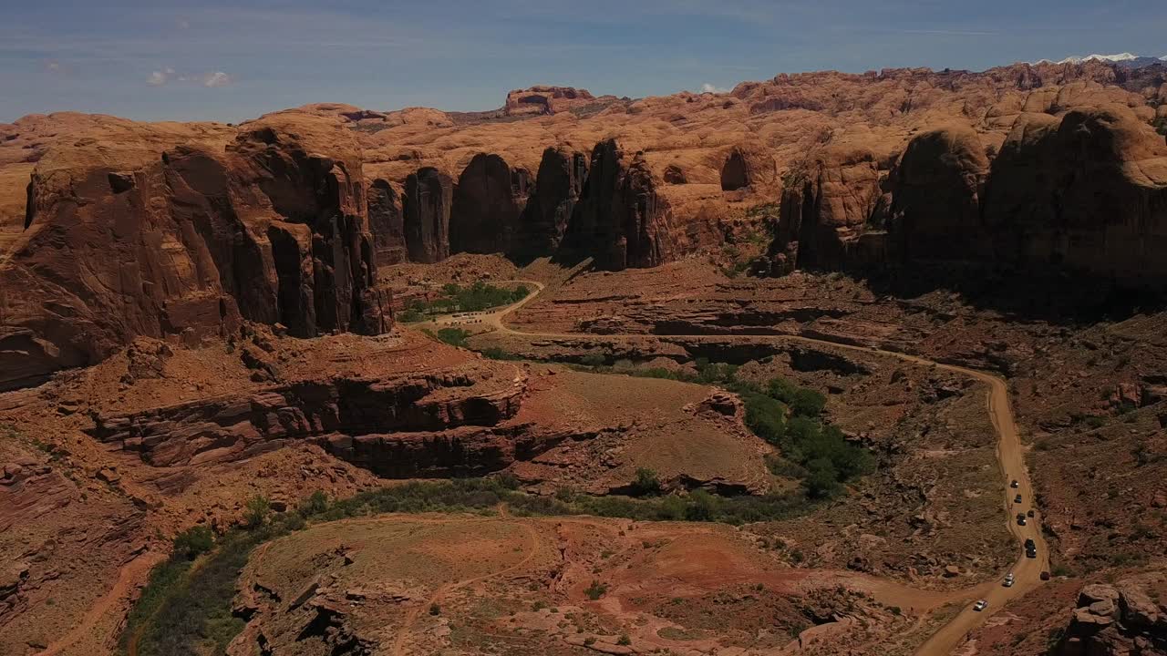 Riprese cinematografiche di aree di formazioni desertiche naturali e panoramiche a Moab e dintorni