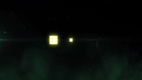 animation of glowing squares on black background