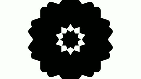 effects emerging from the center of the frame by merging black shapes on a white background