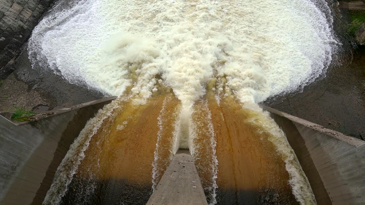 vista de energía hidroeléctrica de energía hidráulica, energía renovable, vista estática aérea