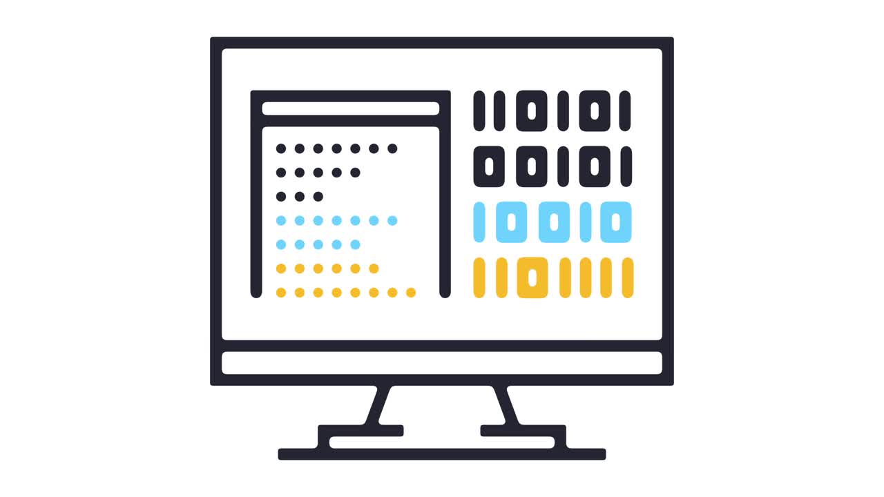 animación de icono de línea de software