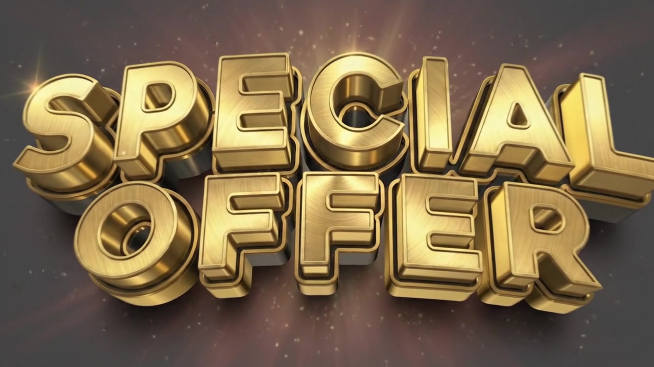 Special Offer Promotional Text Banner Animation With Vibrant 3D Typography