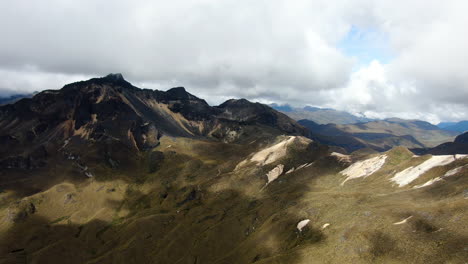 Epic-rugged-alpine-landscape-of-the-Colombian-Andes-mountains,-Los-Nevados