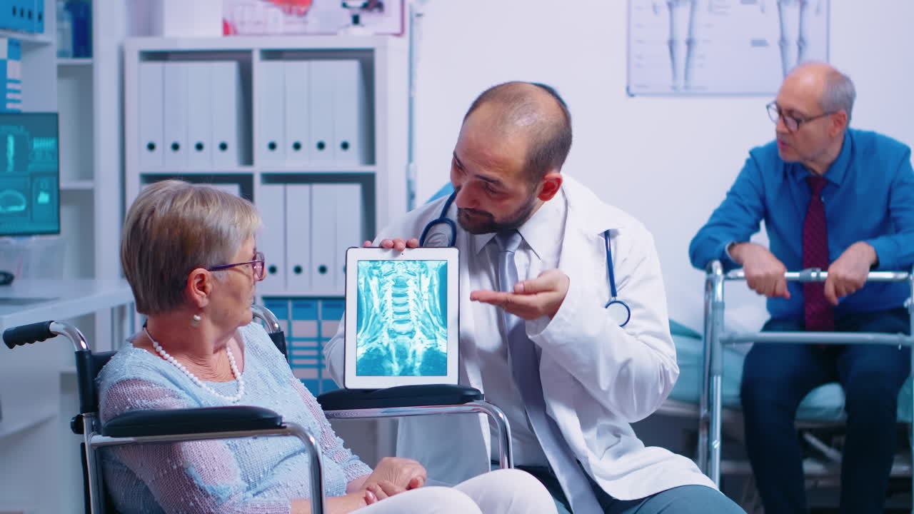 Brain X ray image of elderly senior woman