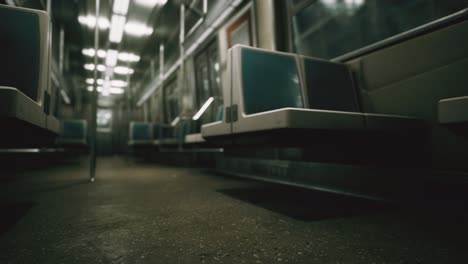 코로나바이러스 코로나19 전염병으로 인해 미국의 지하철 차량이 비어 있습니다.