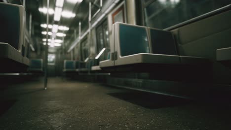 subway car in usa empty because of the coronavirus covid-19 epidemic