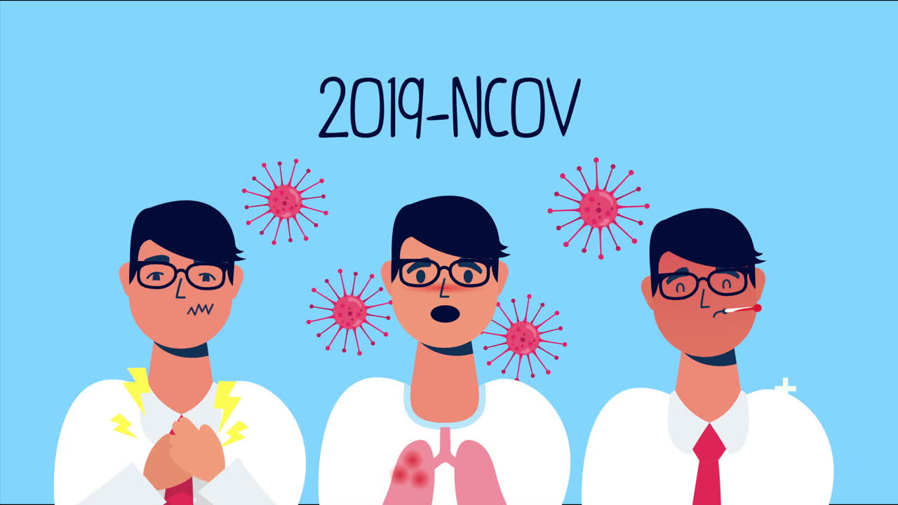 코로나19 증상과 입자가 있는 환자 그룹