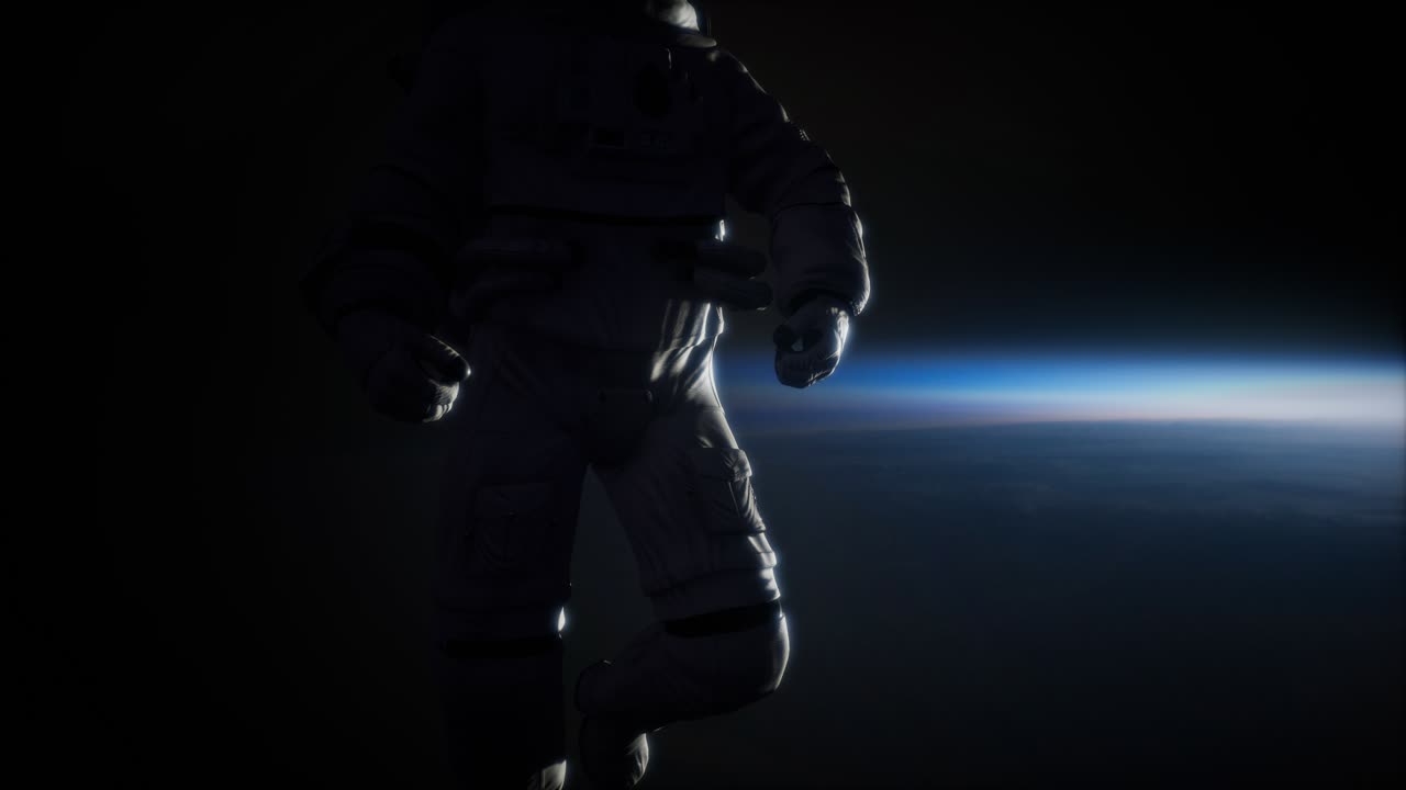 astronauta en el espacio exterior con el telón de fondo del planeta tierra. imagen de la tierra proporcionada por la nasa