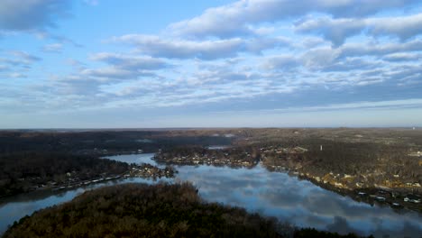 beautiful missouri landscape of the lake of the ozarks, aerial view